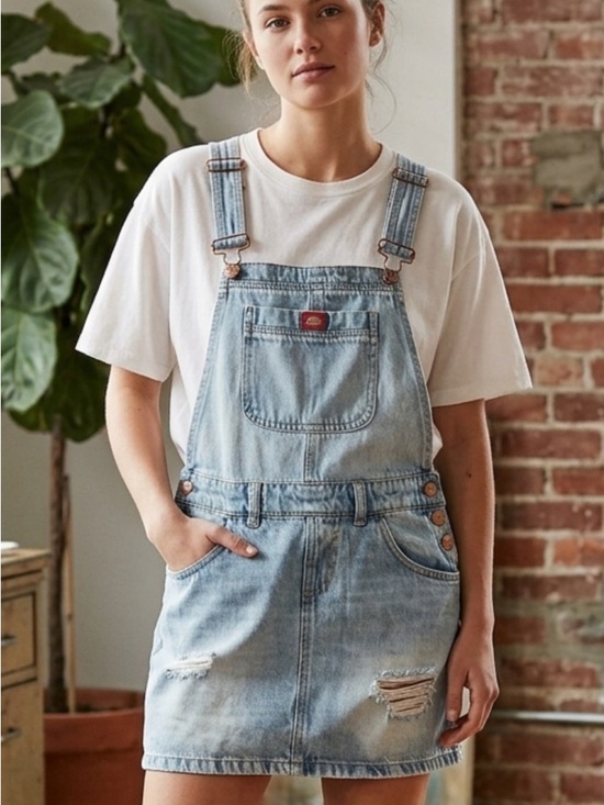 Dickies Pants - Dickies Light Blue Denim Overall Dress